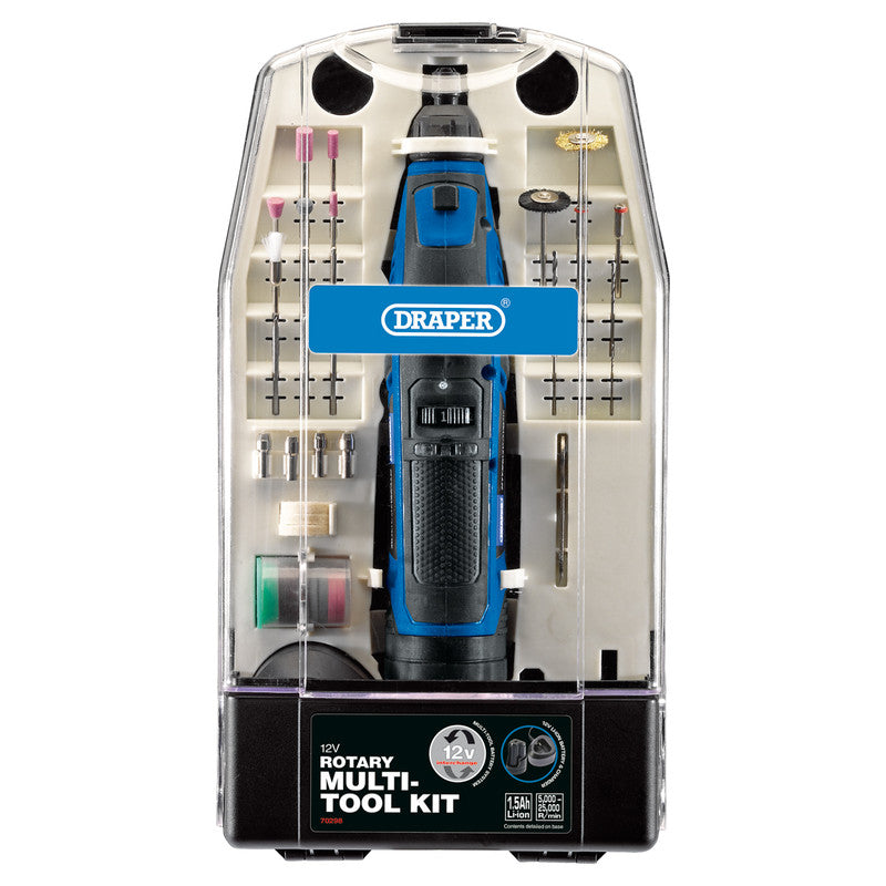 Draper 12V Rotary Multi-Tool Kit (50 piece) 1 x 1.5Ah