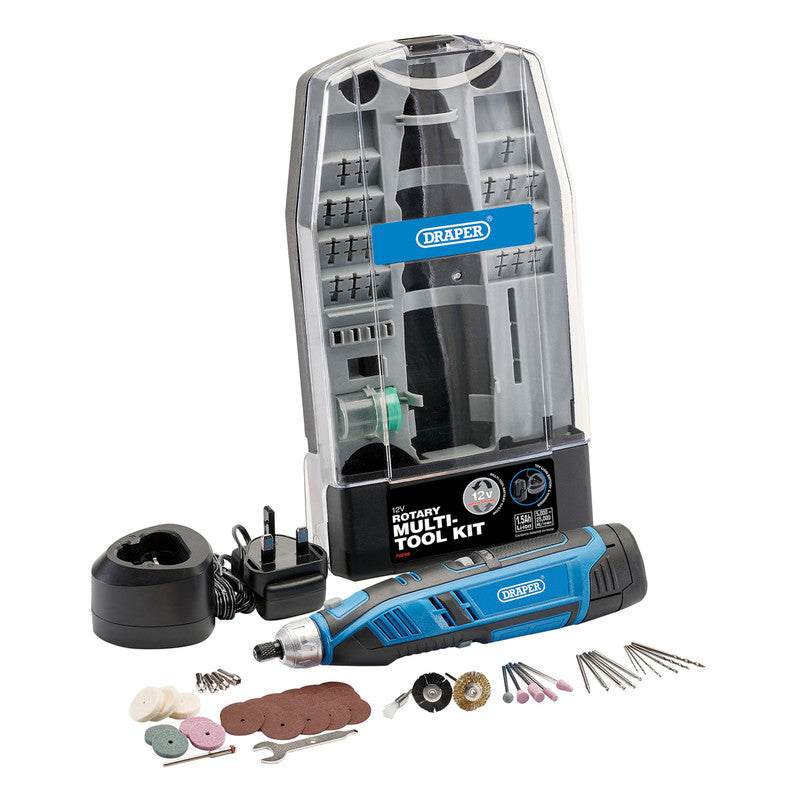 Draper 12V Rotary Multi-Tool Kit (50 piece) 1 x 1.5Ah