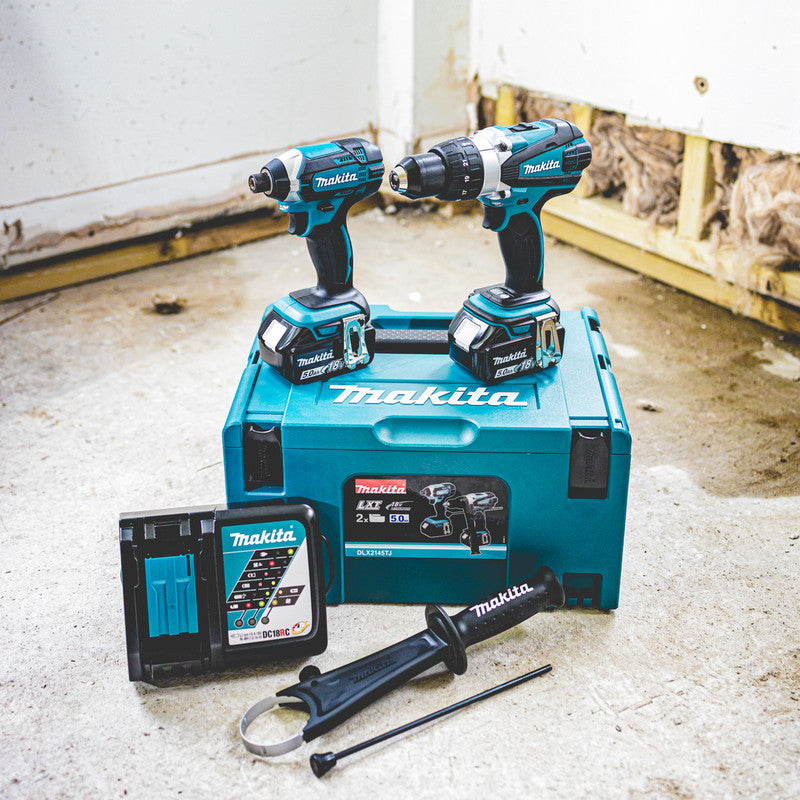Makita DLX2145TJ 18V LXT Combi Drill & Impact Driver Twin Kit 2 x 5.0Ah