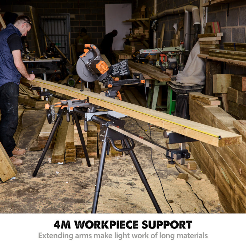 Evolution Compact Folding Mitre Saw Stand Plus with Extendable Arms