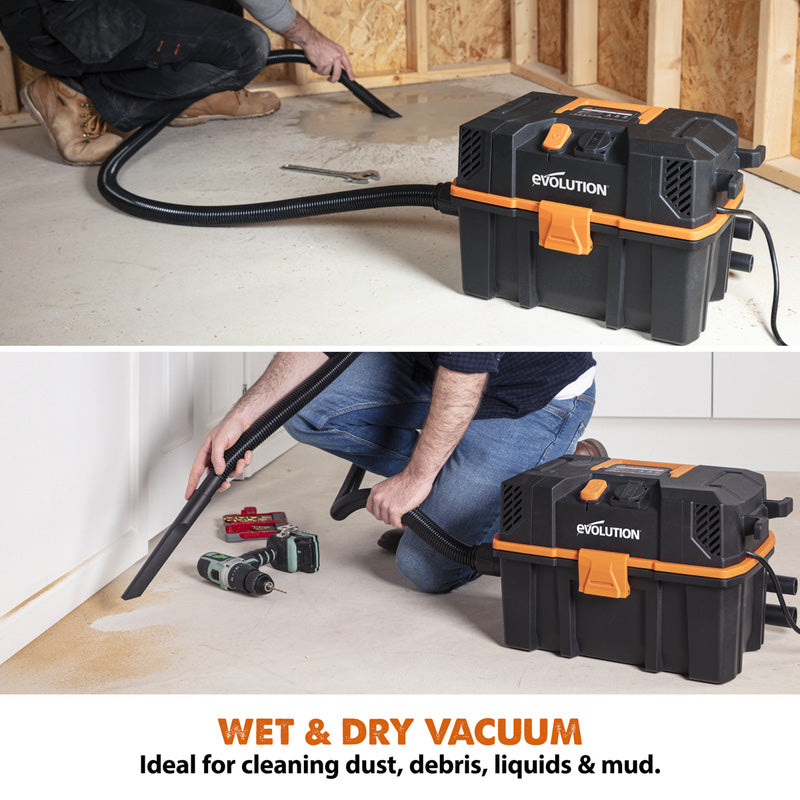 Evolution R15VAC 15L Wet & Dry Vacuum Cleaner With 1700W Power Take Off 230V