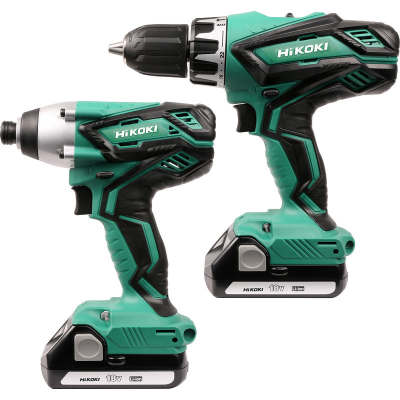Hikoki 18V Cordless Combi Drill & Impact Driver Twin Kit 2 x 1.5Ah