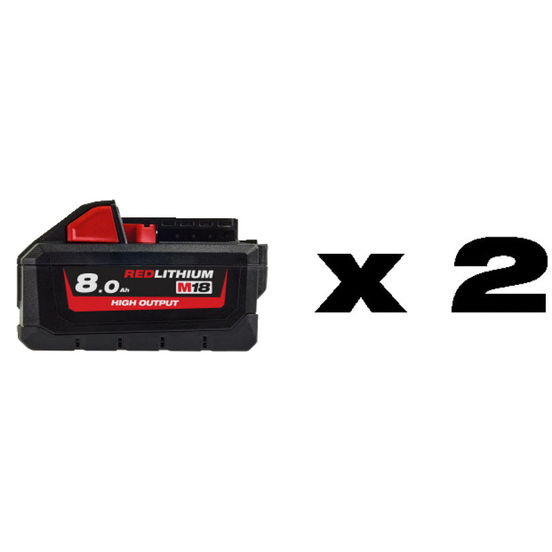 Milwaukee M18 ONEFHIWF1-802X ONE-KEY FUEL High Torque 1" Impact Wrench with Friction Ring 2 x 8.0Ah