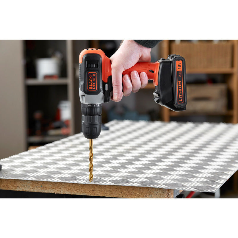 Black & Decker 18V Drill Driver 1 x 1.5Ah