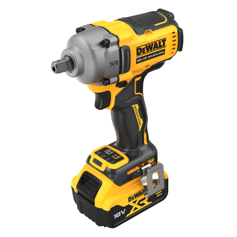 DeWalt 18V XR Brushless 1/2 Compact High Torque Wrench (812Nm)  (Detent Pin) 2 x 5.0Ah