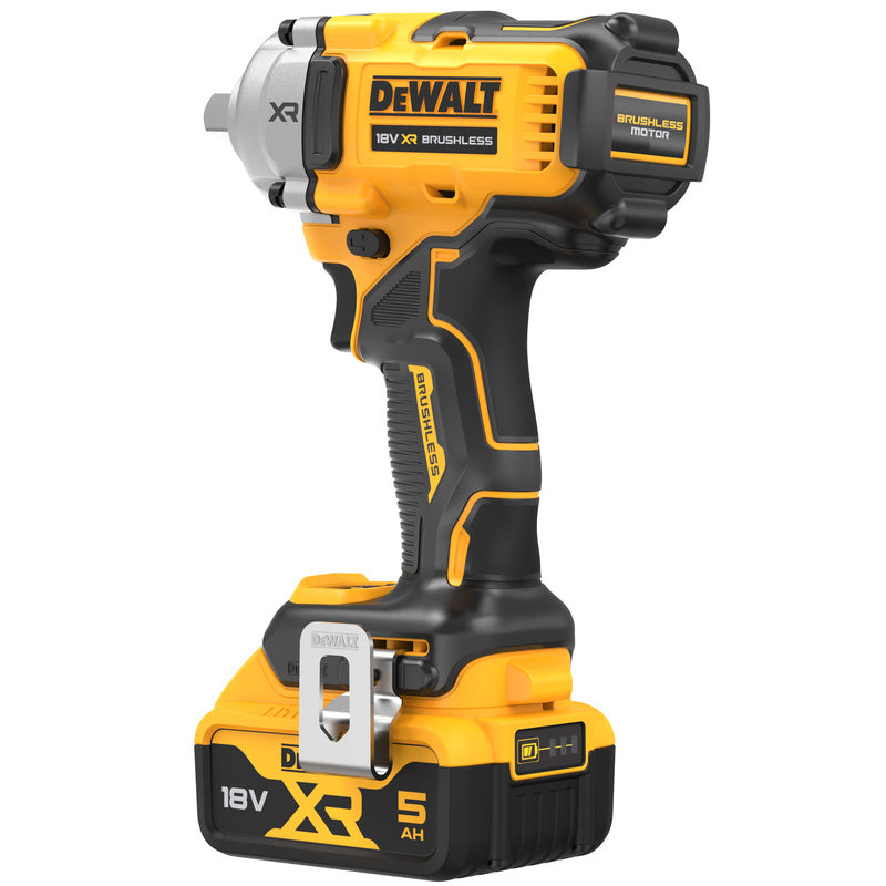DeWalt 18V XR Brushless 1/2 Compact High Torque Wrench (812Nm)  (Detent Pin) 2 x 5.0Ah