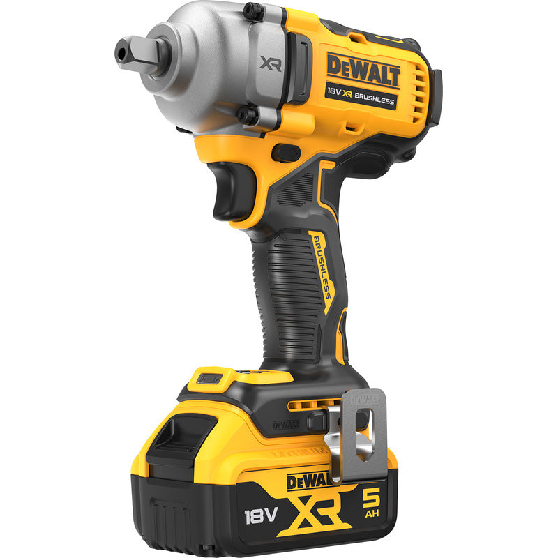 DeWalt 18V XR Brushless 1/2 Compact High Torque Wrench (812Nm)  (Detent Pin) 2 x 5.0Ah