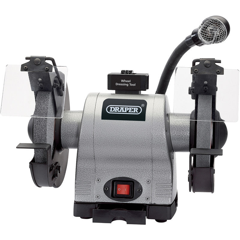 Draper 200mm 550W Heavy Duty Bench Grinder with Worklight 230V