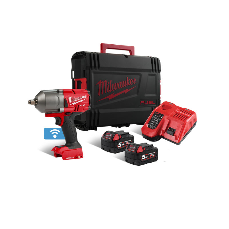 Milwaukee M18 ONEFHIWF12-502X ONE-KEY FUEL High Torque 1/2" Impact Wrench with Friction Ring 2 x 5.0Ah