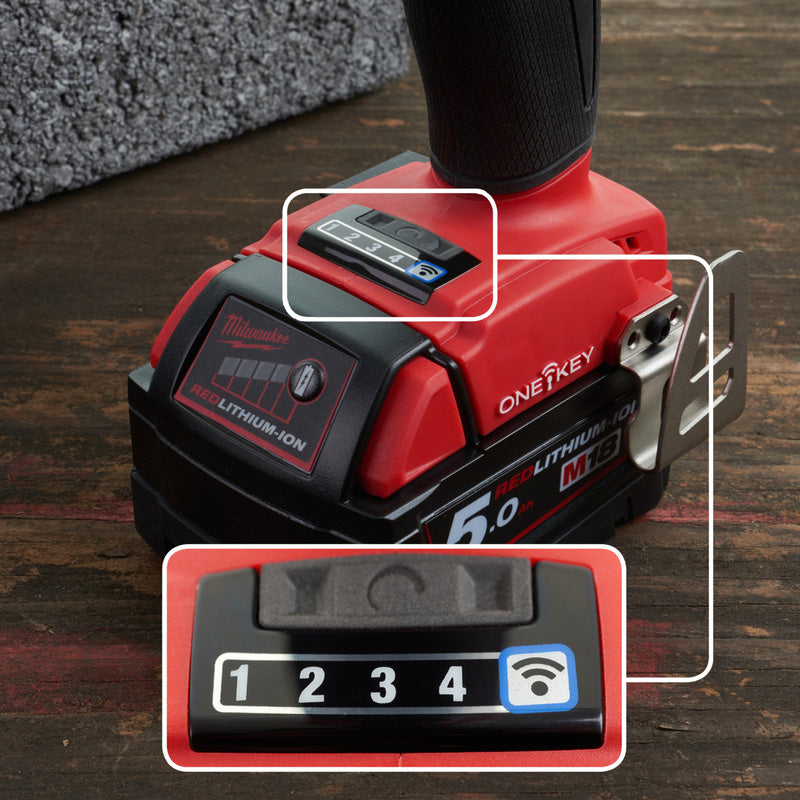 Milwaukee M18 ONEFHIWF12-502X ONE-KEY FUEL High Torque 1/2" Impact Wrench with Friction Ring 2 x 5.0Ah