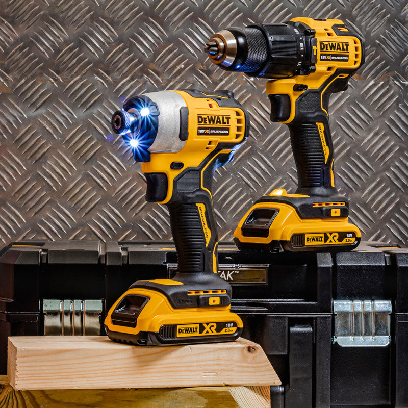 DeWalt DCK2062D2T-GB 18V XR Brushless Compact Combi Drill & Impact Driver Twin Pack 2 x 2.0Ah