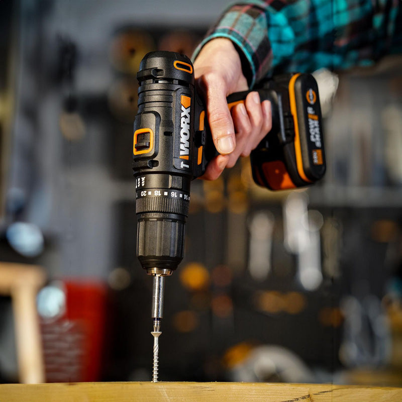 Worx 20V Brushed Combi Drill 2 x 2.0Ah
