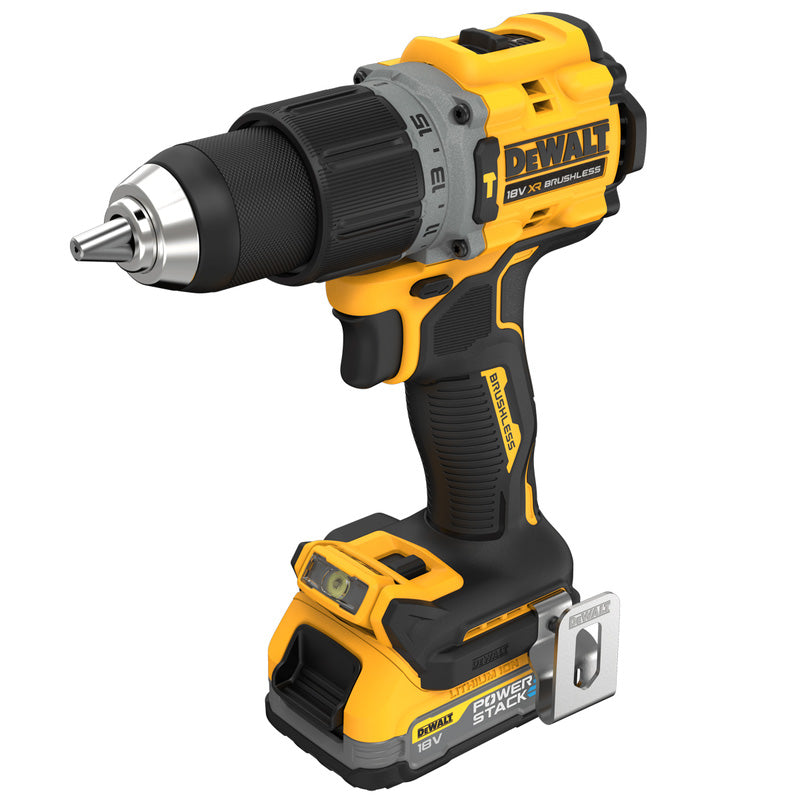 DeWalt Powerstack 18V XR Brushless Combi Drill Kit 2 x Batteries