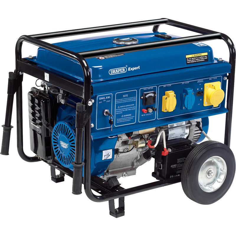 Draper 5.0kW Open Frame Petrol Generator 230V