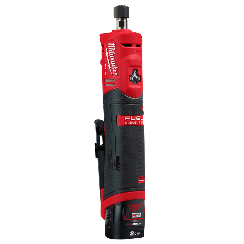 Milwaukee M12 FUEL Straight Die Grinder 1 x 4.0Ah & 1 x 2.0Ah