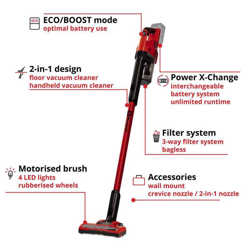 Einhell PXC 18V Cordless Stick Vacuum Cleaner Body Only