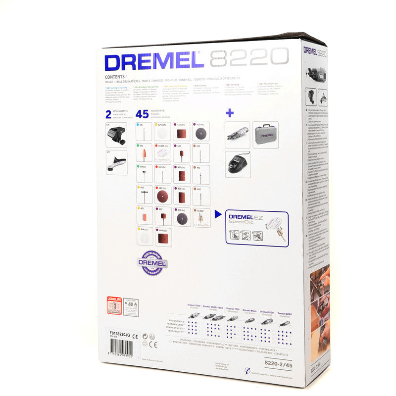 Dremel 8220-2 45 Piece 12V Rotary Multi-Tool Kit 1 x 2.0Ah